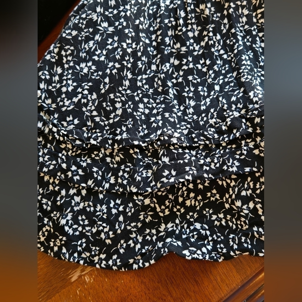 ✨FREE PEOPLE✨ One Fine Day Mini Dress in Black and White Floral Print Size XS - Picture 8 of 9